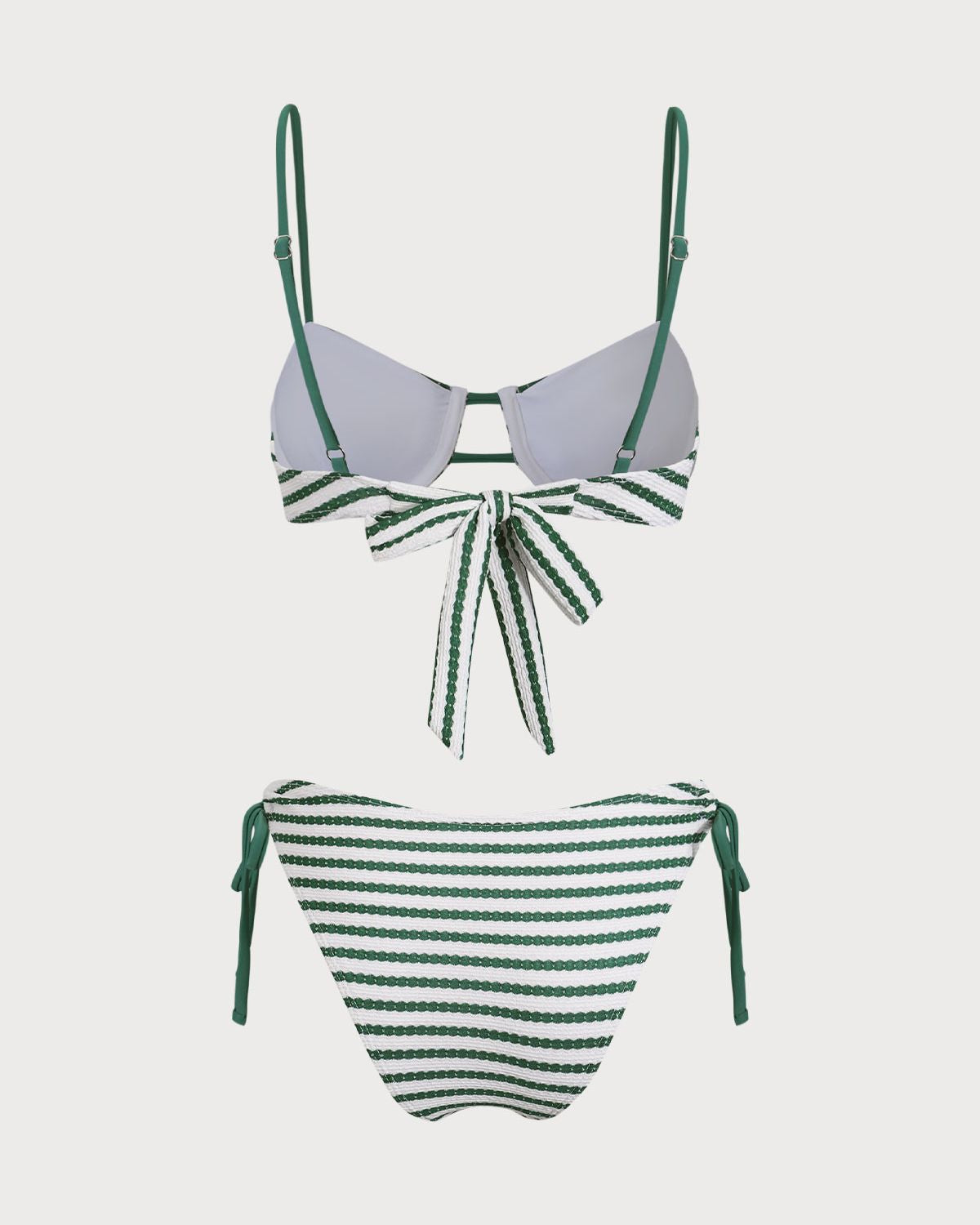 Shewess™ Yeşil Çizgili Balenli Bikini Takımı
