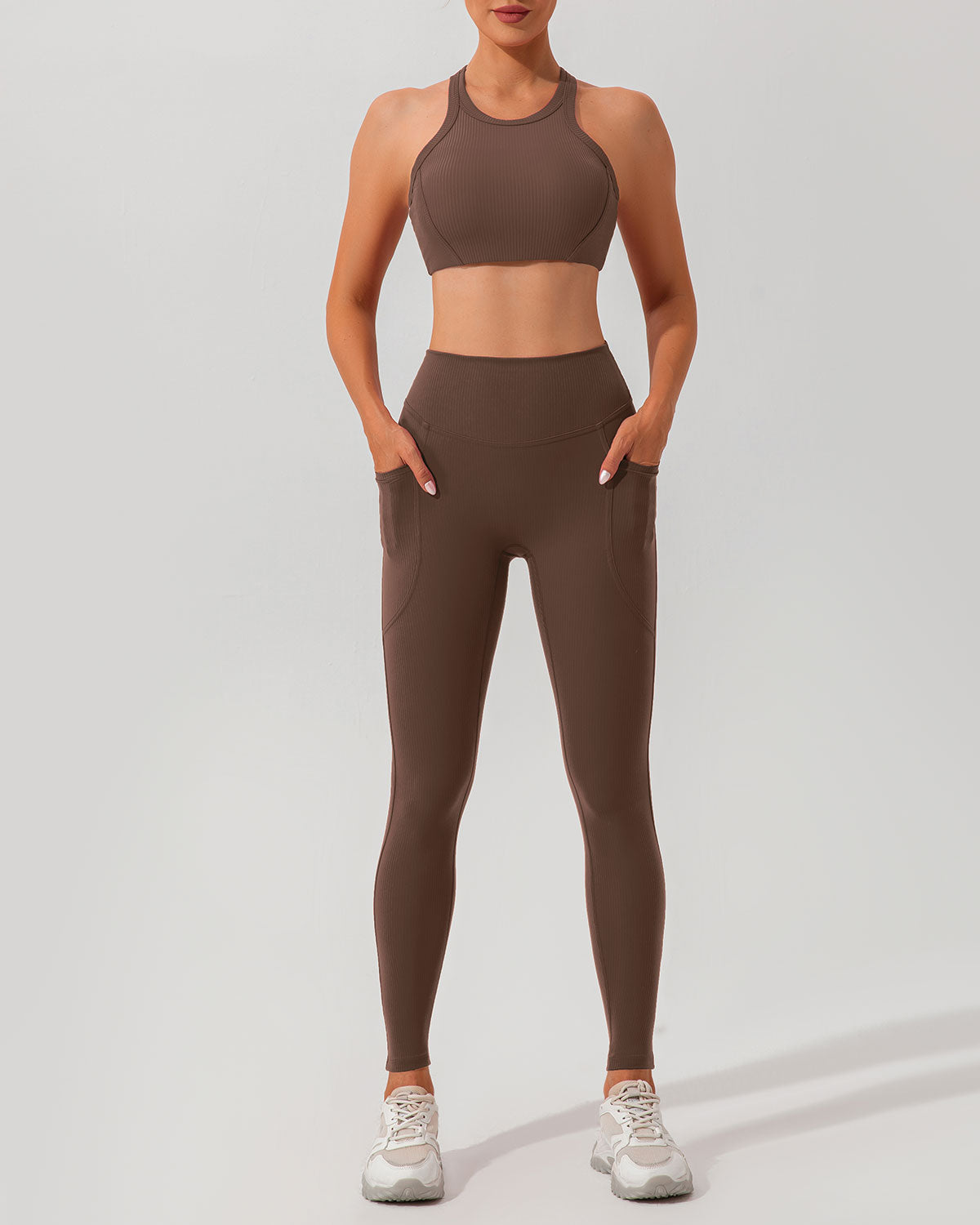 Shewess™ Kahverengi İ-Back Yoga Atlet
