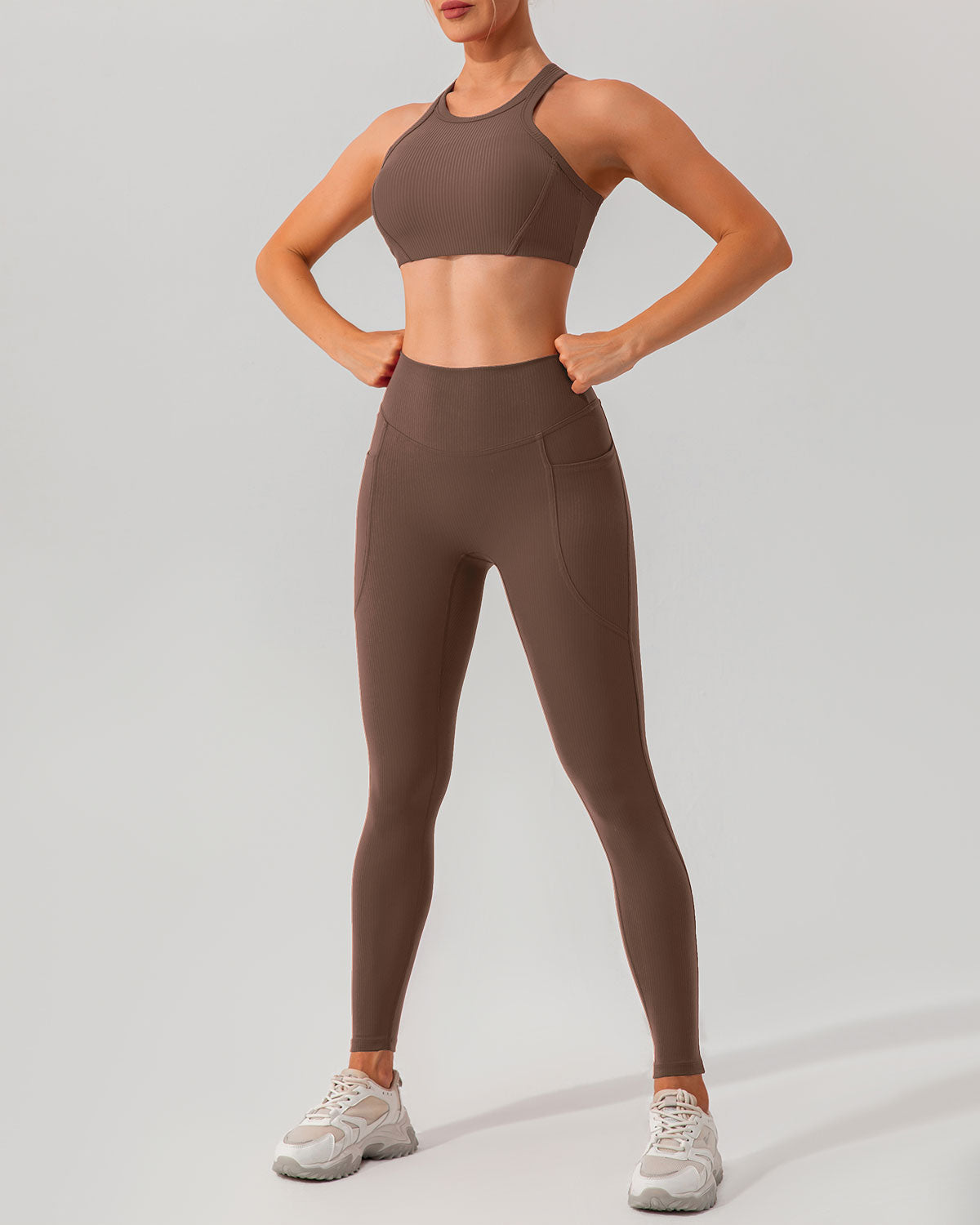 Shewess™ Kahverengi İ-Back Yoga Atlet