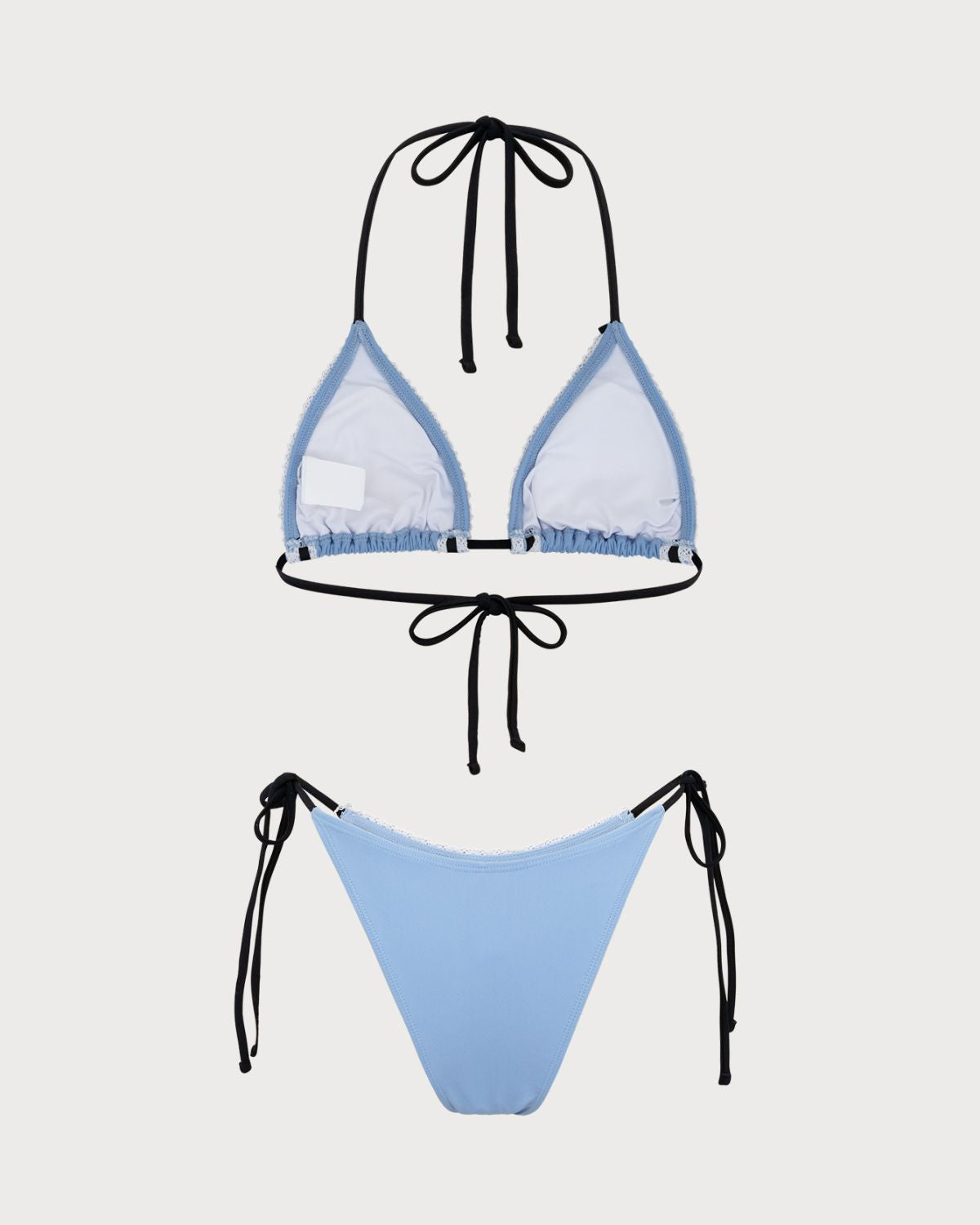 Shewess™ Mavi Kontrast Dantel Bikini Takımı