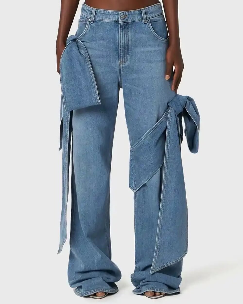 Leisa Yüksek Bel Fiyonklu Jean Pantolon