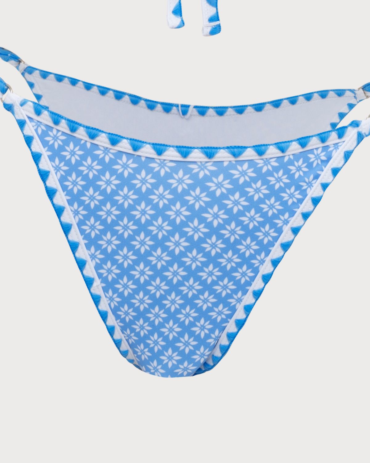 Shewess™ Mavi İşlemeli Dantel Vintage Bikini Seti