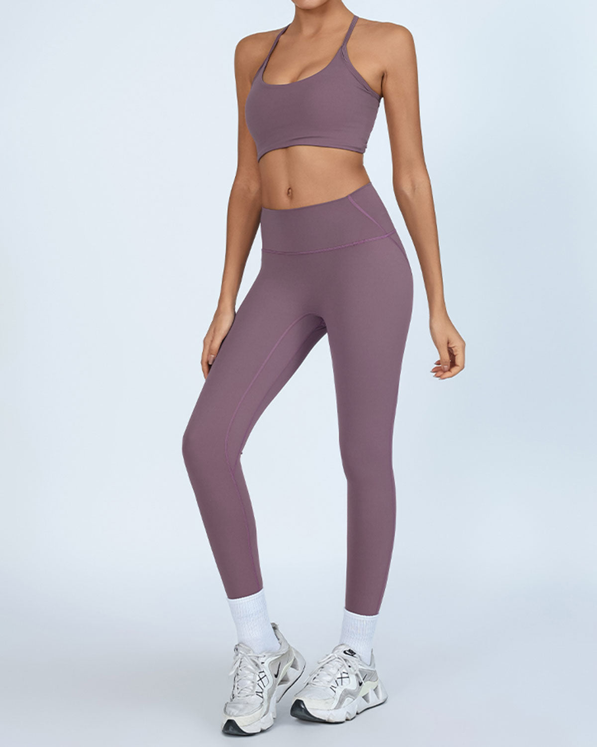 Shewess™ Mor Yüksek Streç Yoga Taytı