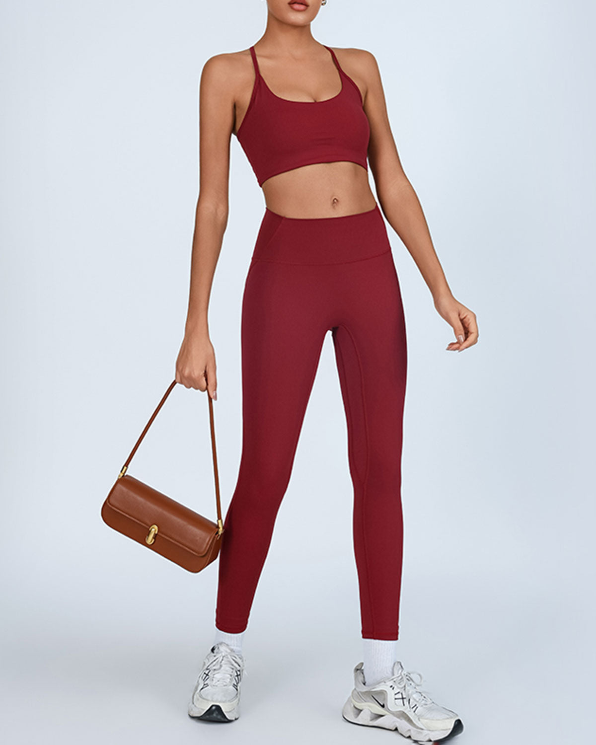 Shewess™ Kırmızı Yüksek Streç Yoga Taytı