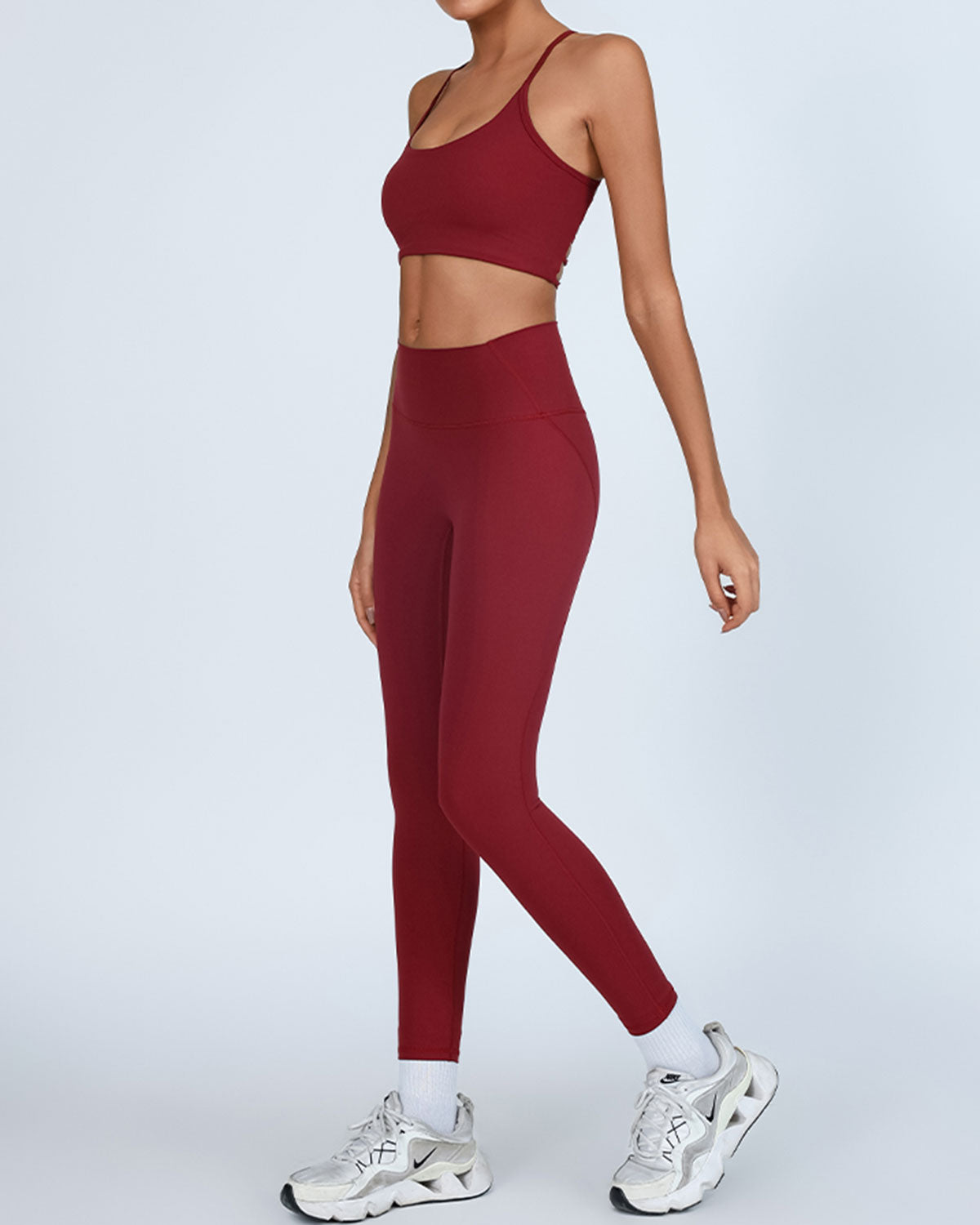 Shewess™ Kırmızı Yüksek Streç Yoga Taytı