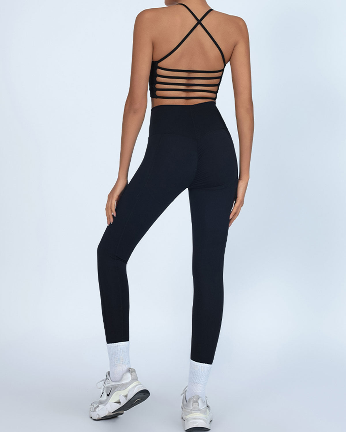Shewess™ Siyah Yüksek Streç Yoga Taytı
