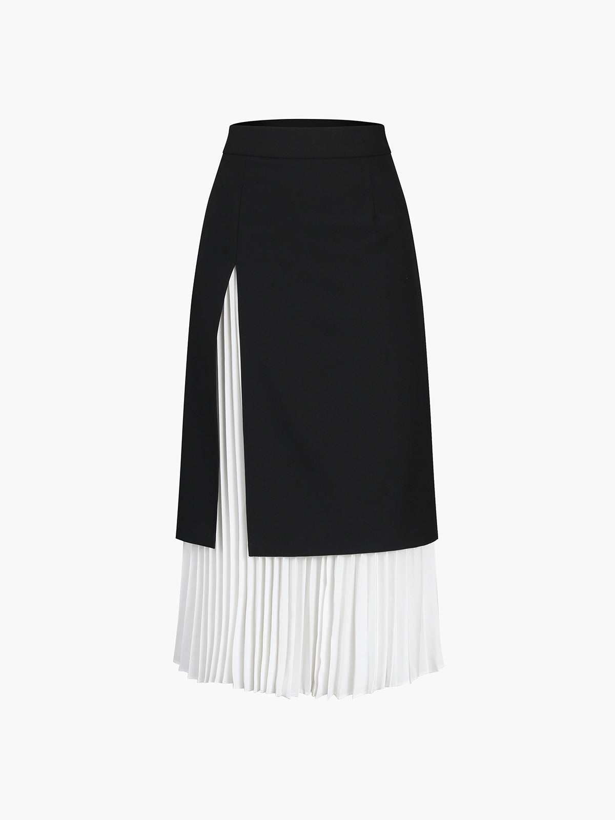 Two Tone Pleated Long Skirt İki Renkli Pileli Uzun Etek