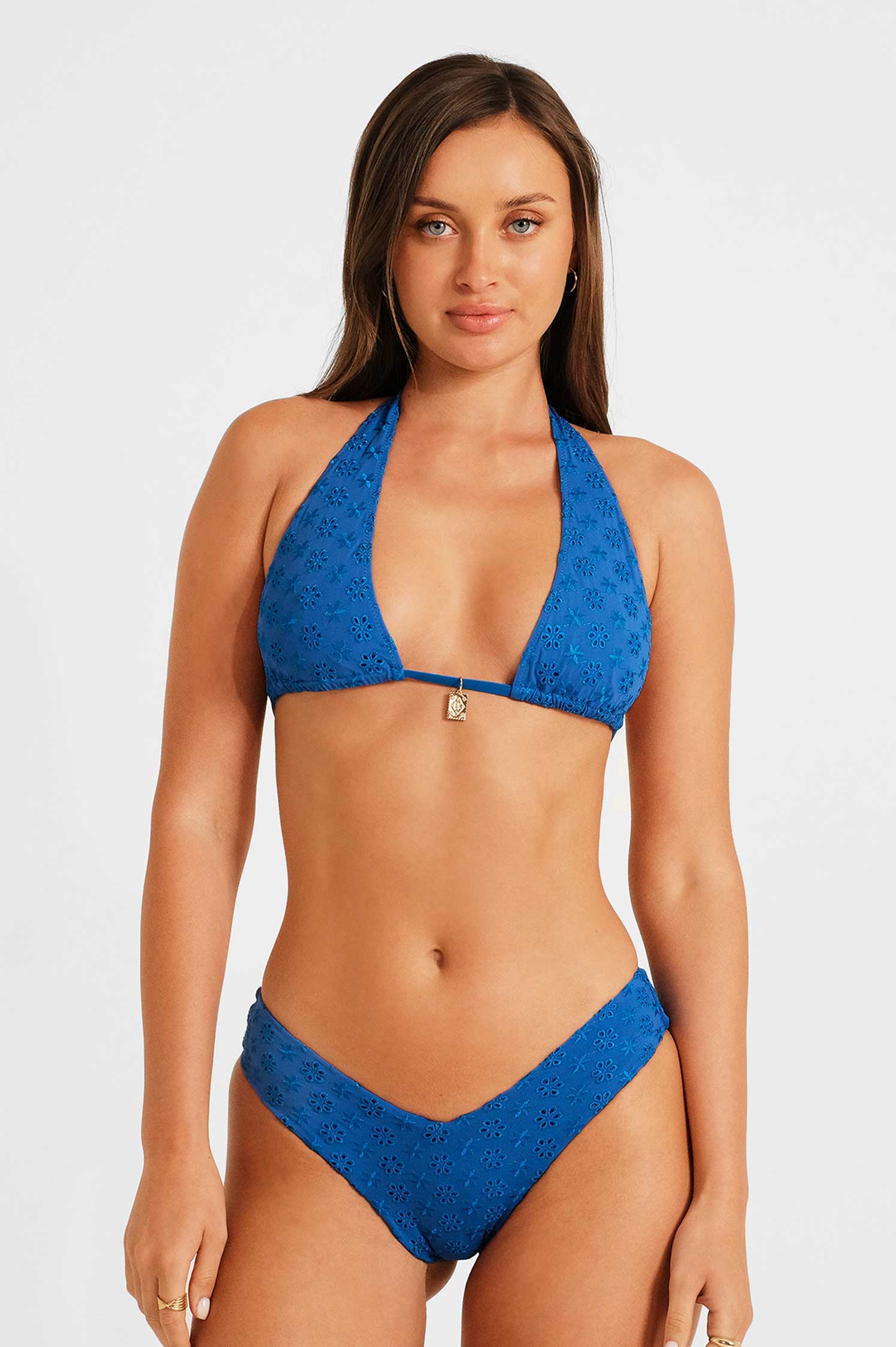 Shewess™ Billie Boyun Bağlamalı Üst / Sapphire Eyelet (Son İndirim)