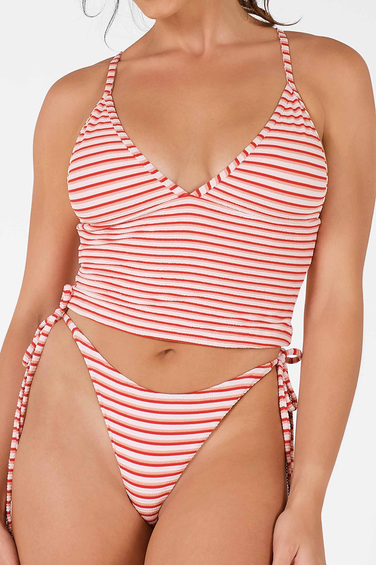 Shewess™ Holly Tankini Üst / Kırmızı Jakarlı