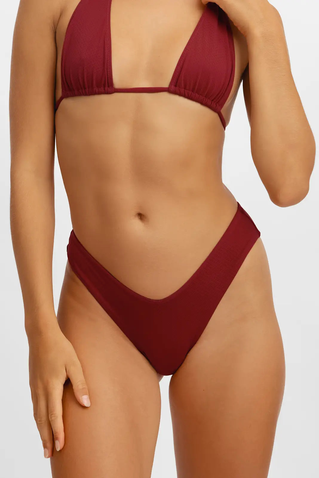 Shewess™ Stassy Cesur Bikini Altı / Kiraz Şarabı Noktalı