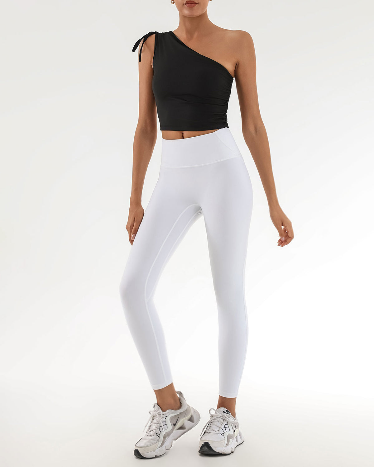 Shewess™ Siyah Tek Omuz Yoga Atlet