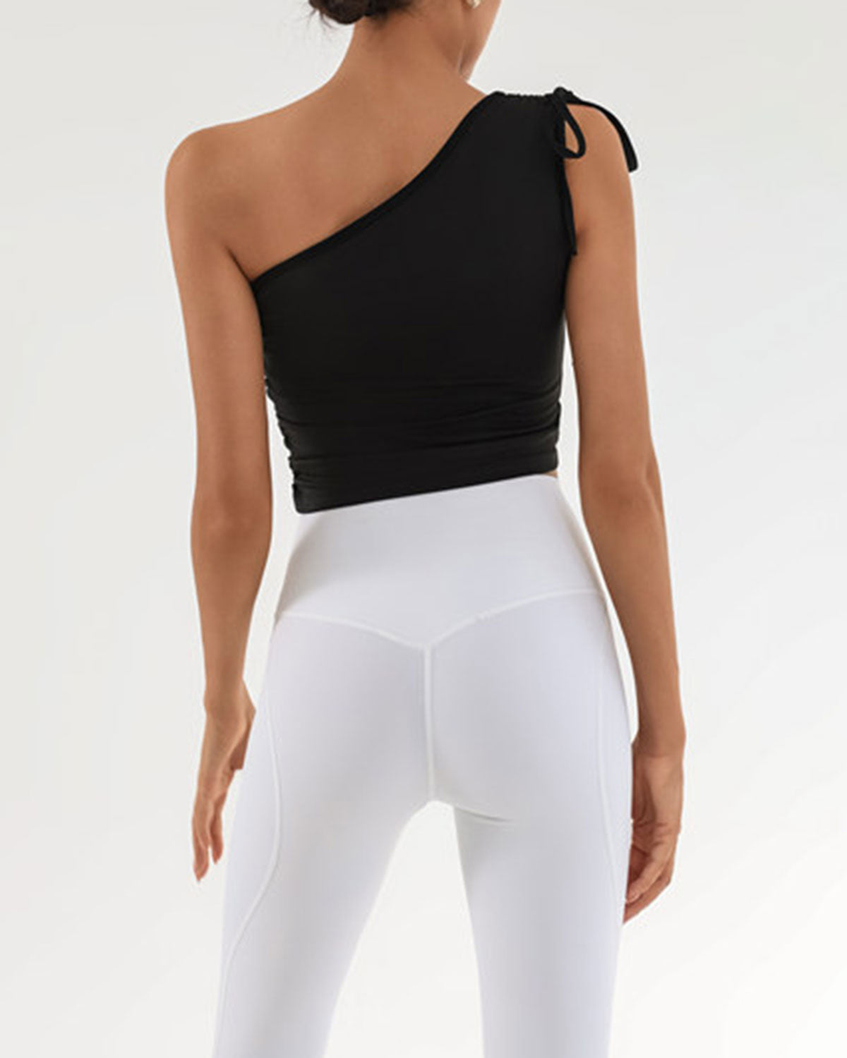 Shewess™ Siyah Tek Omuz Yoga Atlet