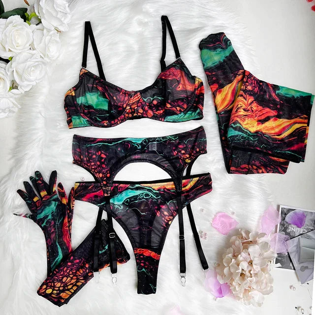 Shewess™ Serena 5 Parça Tie-Dye İç Giyim Takımı