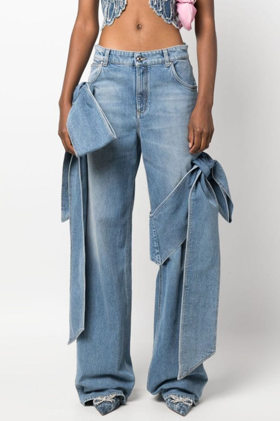Leisa Yüksek Bel Fiyonklu Jean Pantolon