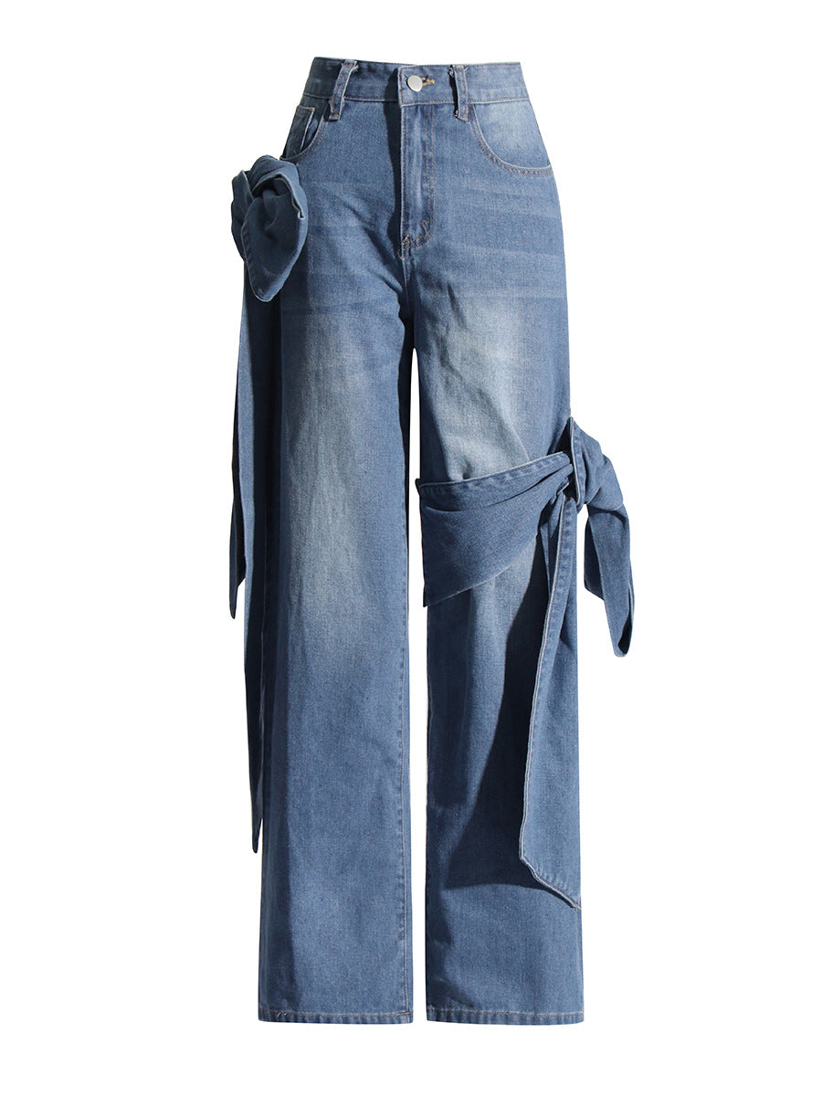 Leisa Yüksek Bel Fiyonklu Jean Pantolon