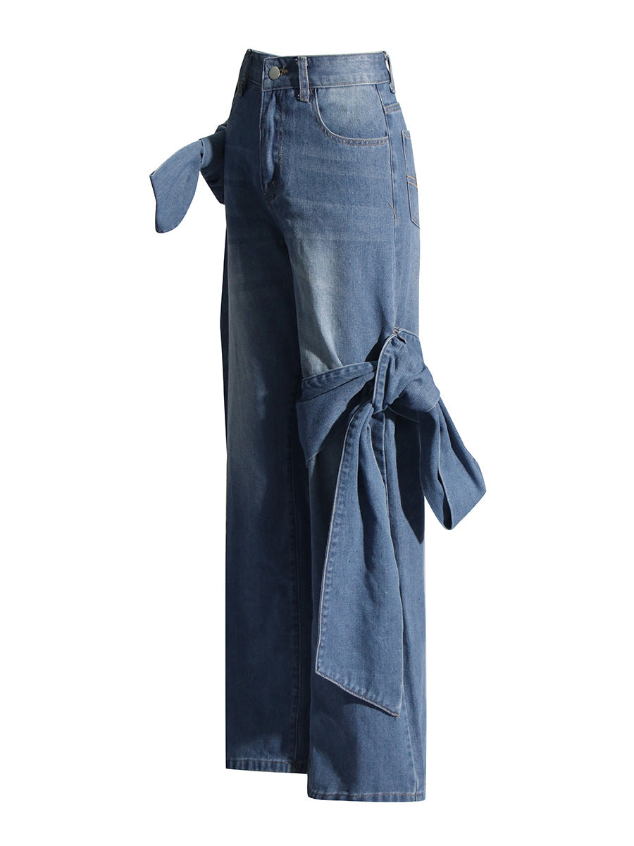Leisa Yüksek Bel Fiyonklu Jean Pantolon