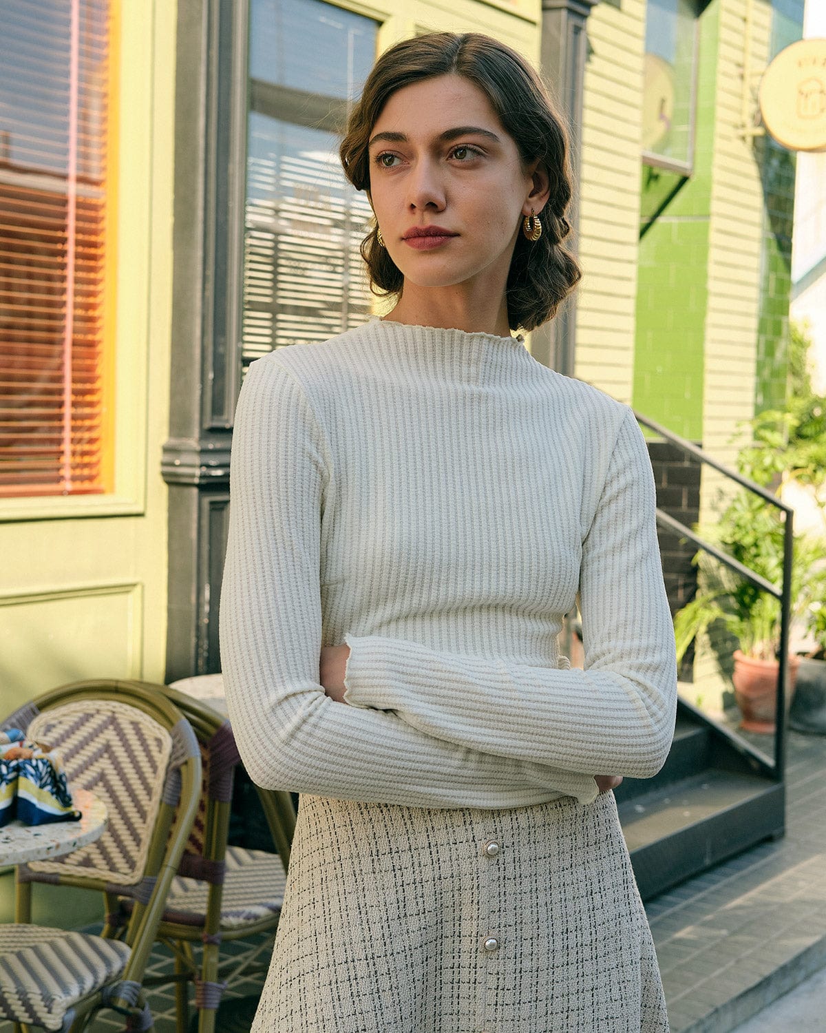 Shewess™ Düz Yarım Yaka Slim Fit Tişört