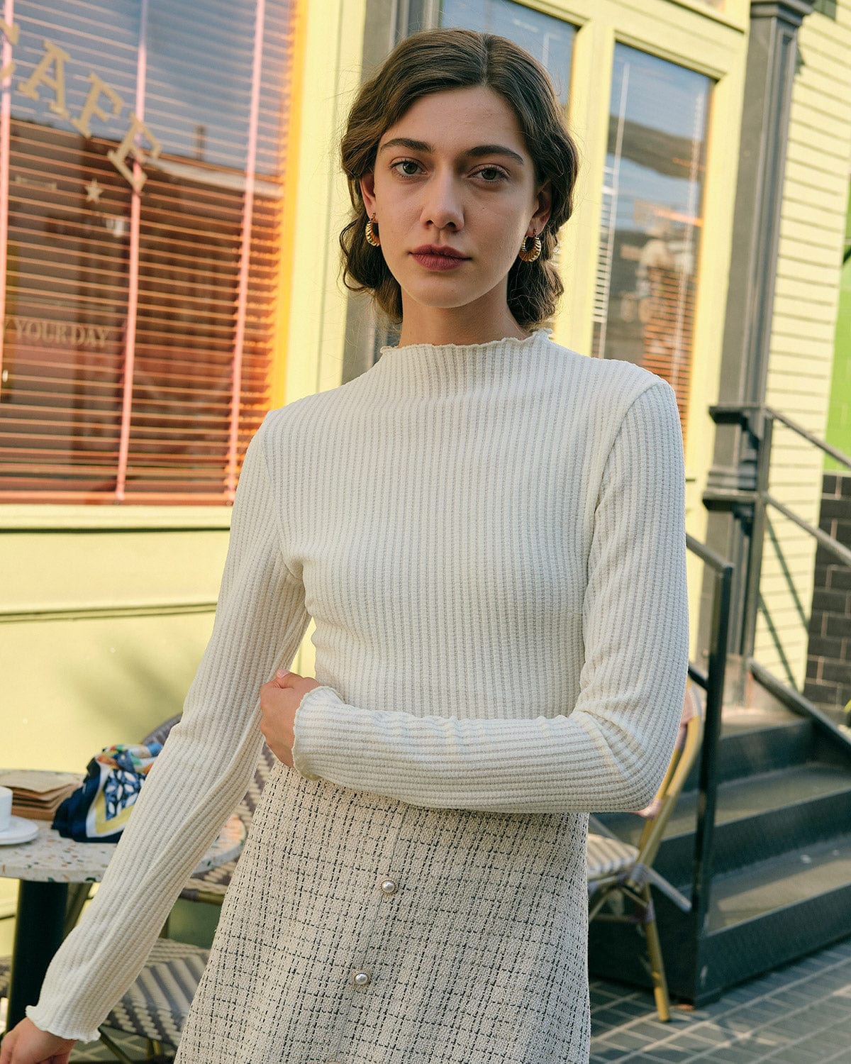 Shewess™ Düz Yarım Yaka Slim Fit Tişört