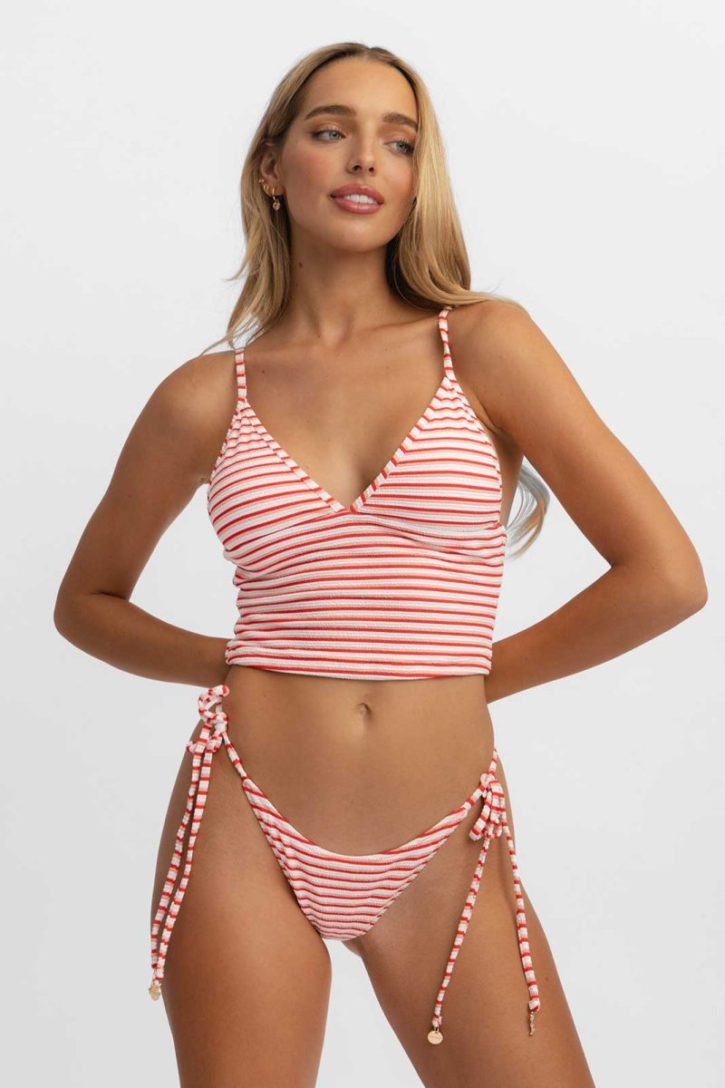 Shewess™ Holly Tankini Üst / Kırmızı Jakarlı