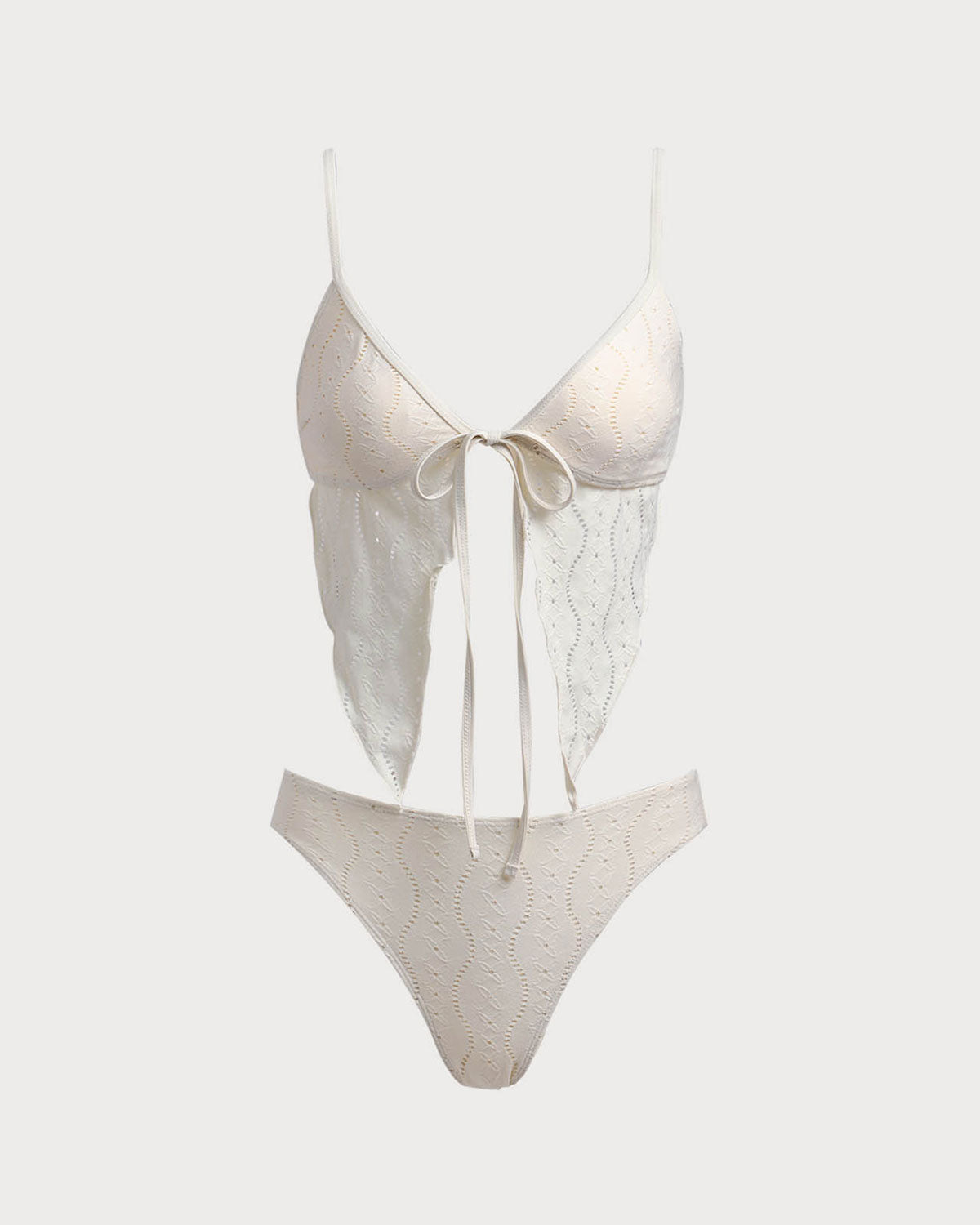 Shewess™ Bej Kesimli Bağcıklı Tankini Mayo