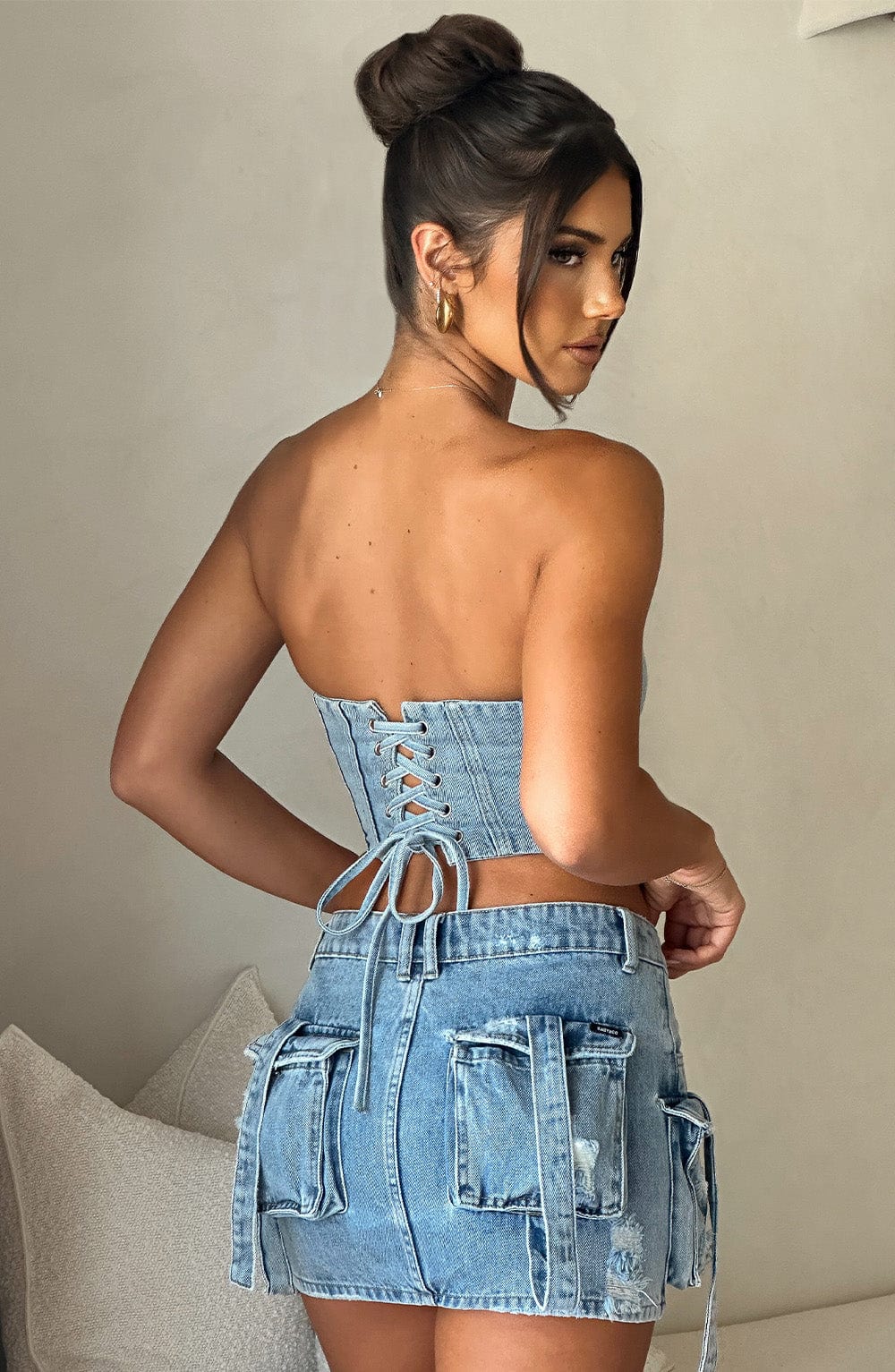 Billie Mini Etek - Mavi Yıkama