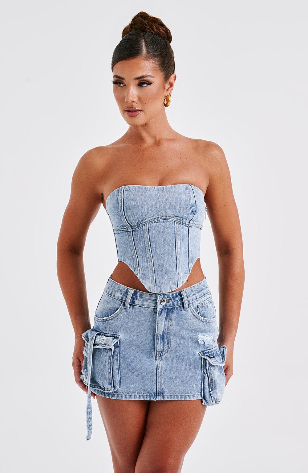 Billie Mini Etek - Mavi Yıkama