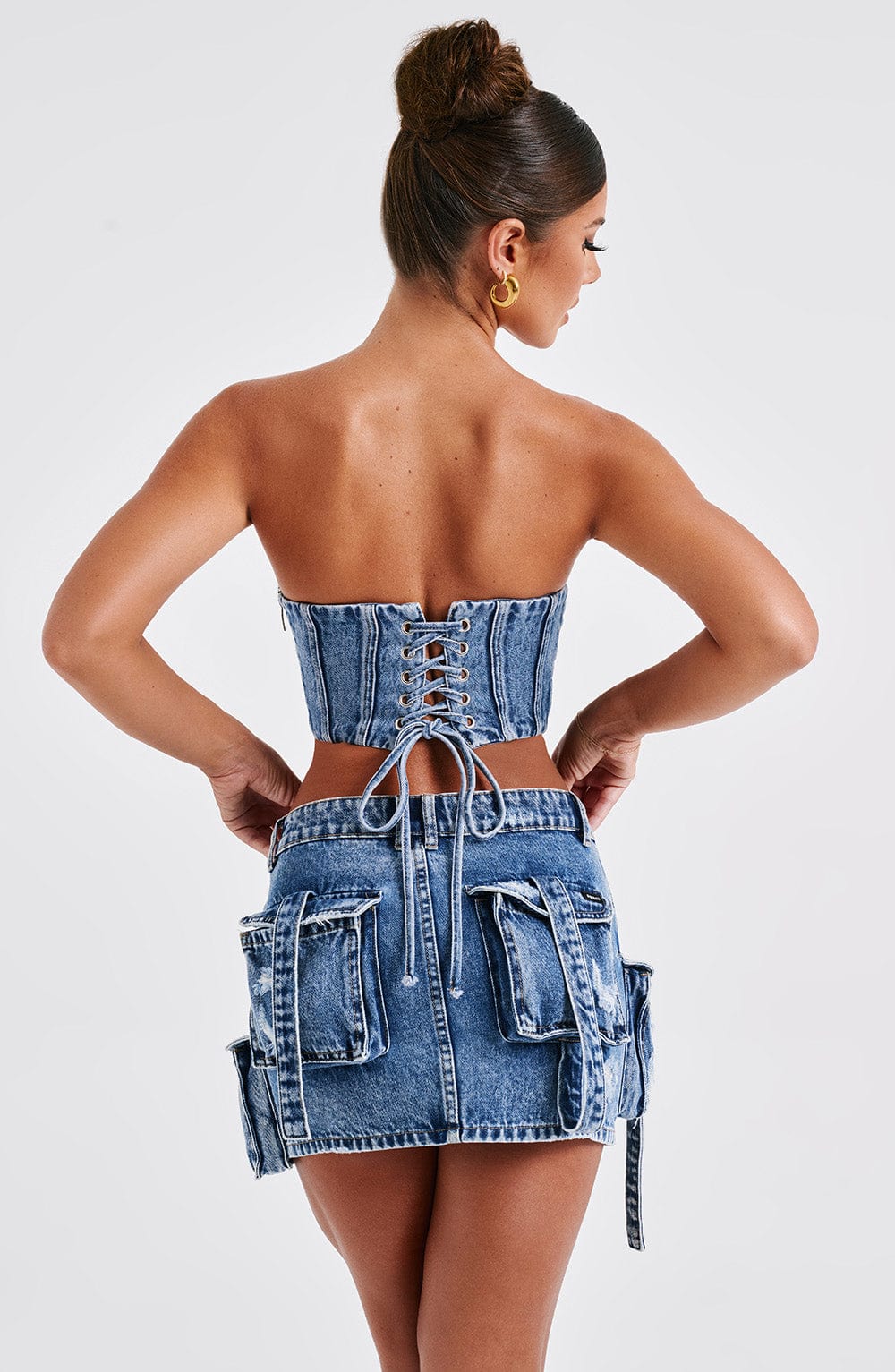 Billie Mini Etek - Koyu Yıkama