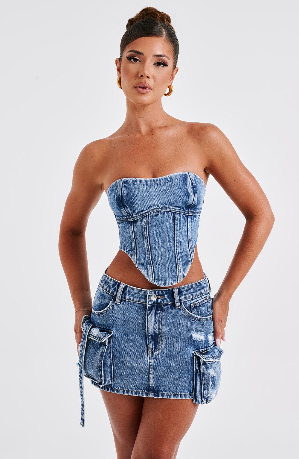 Billie Mini Etek - Koyu Yıkama