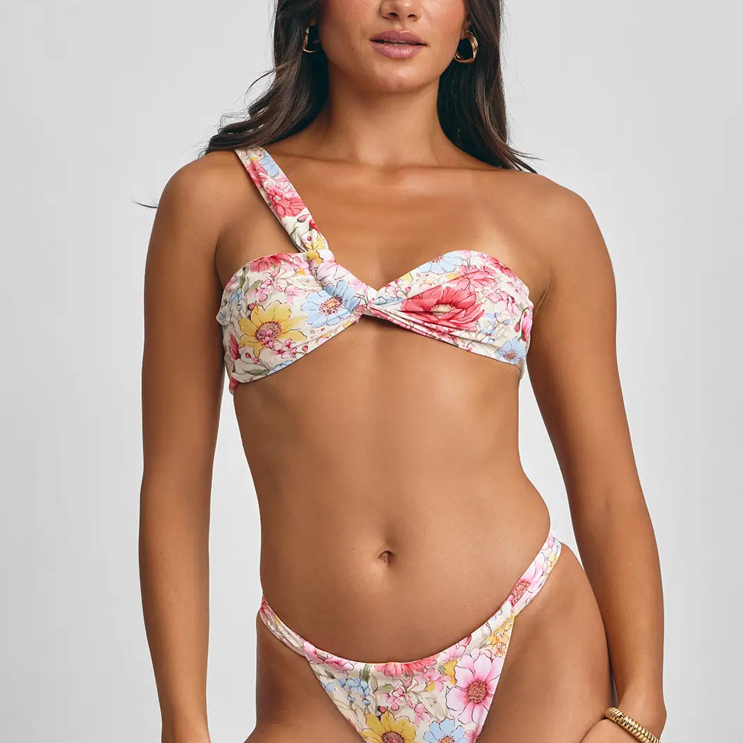 Shewess™ Giana Asimetrik Bikini Üstü / Floral Rush (Son İndirim)