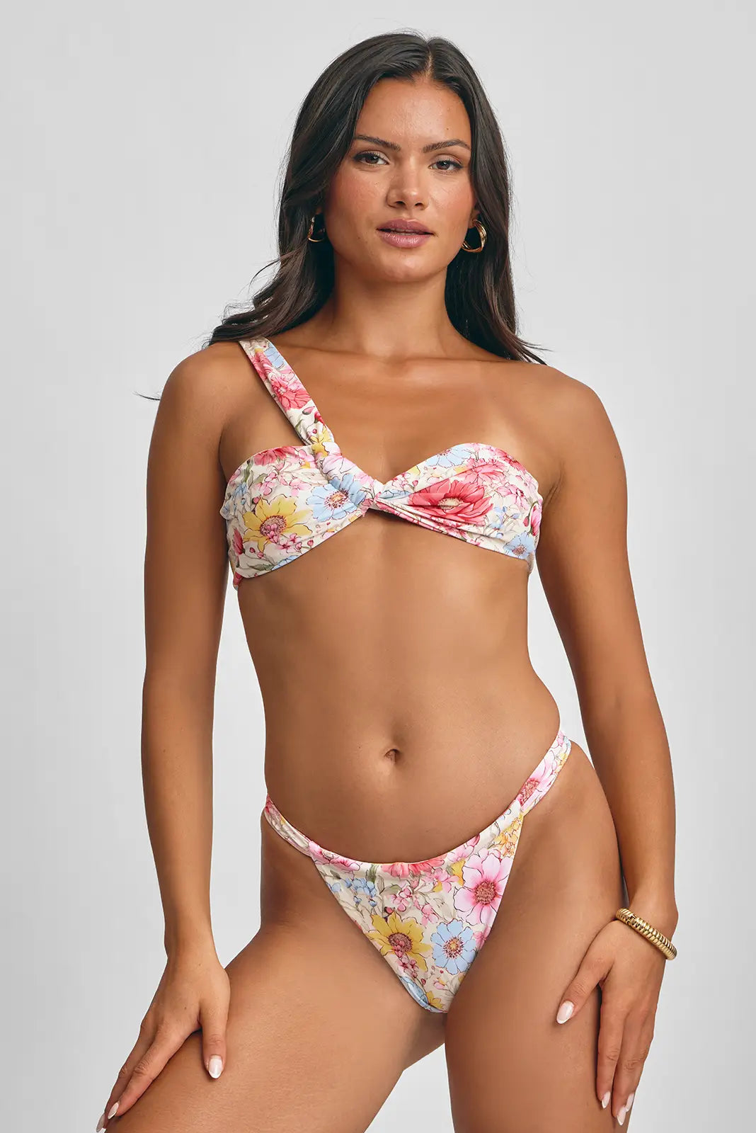 Shewess™ Giana Asimetrik Bikini Üstü / Floral Rush (Son İndirim)