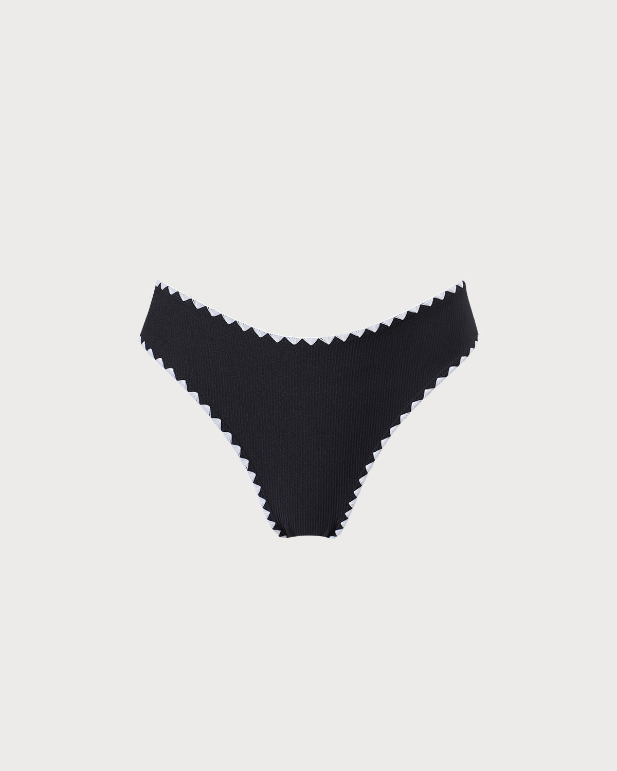 Shewess™ Siyah Kontrast Fitilli Bikini Altı