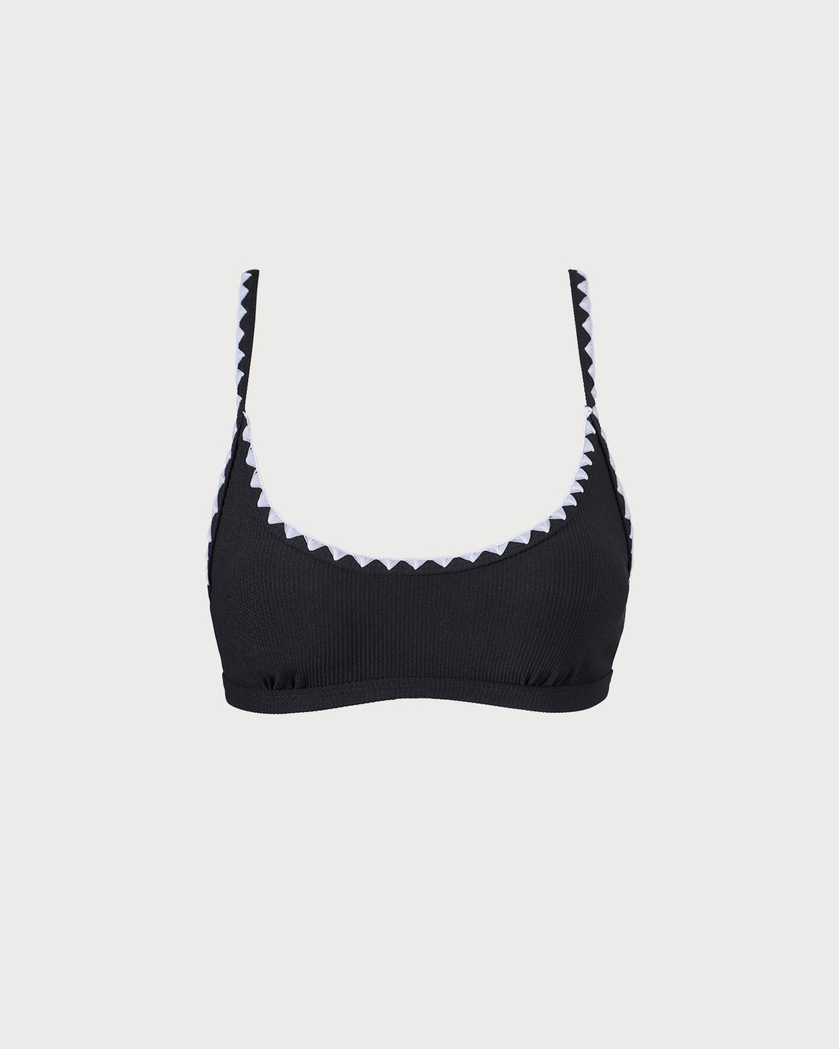 Shewess™ Siyah Kontrast Fitilli Bikini Üstü