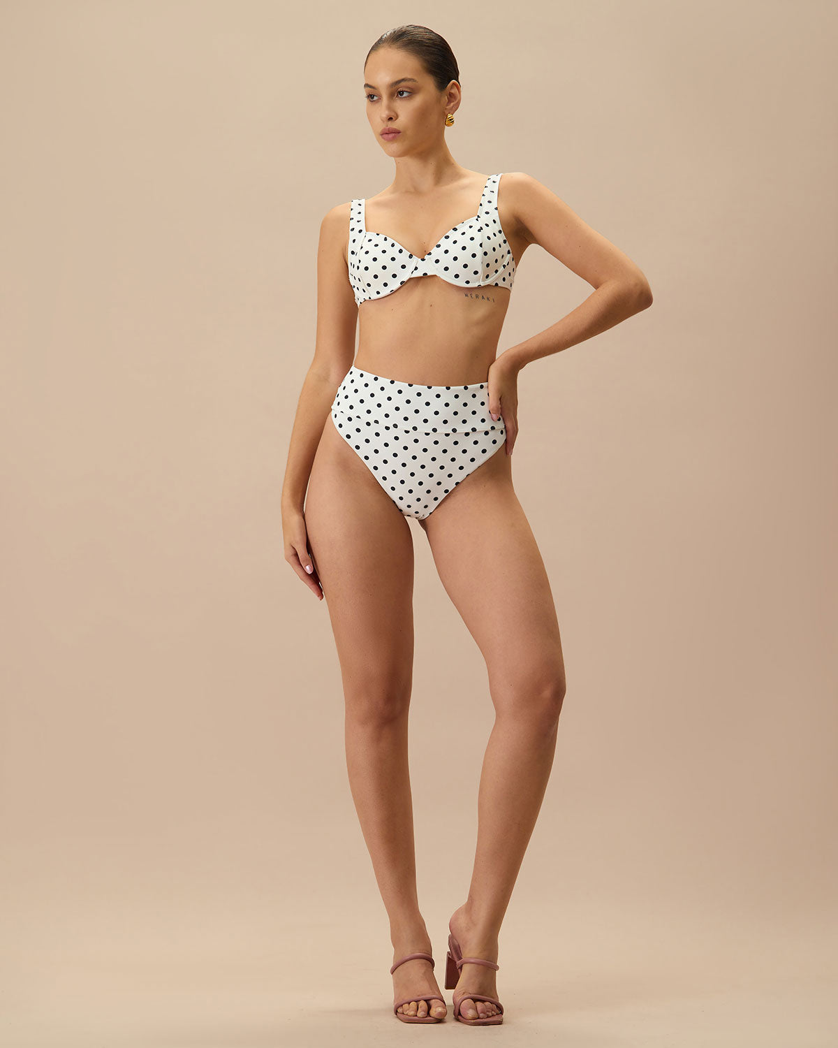 Shewess™ Beyaz Puantiyeli Yüksek Bel Bikini Altı