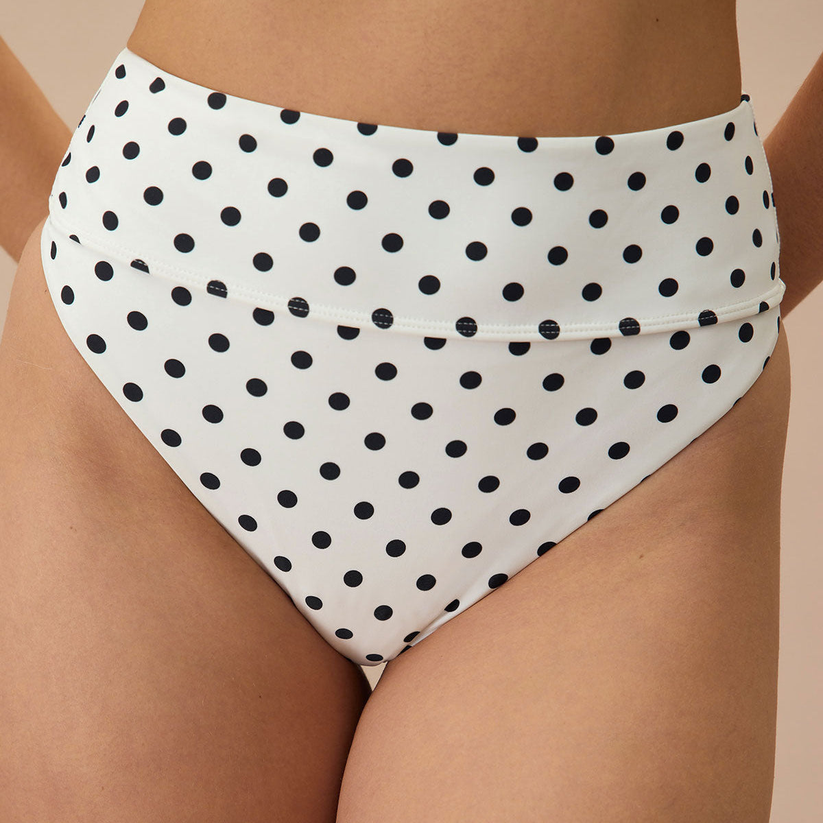 Shewess™ Beyaz Puantiyeli Yüksek Bel Bikini Altı