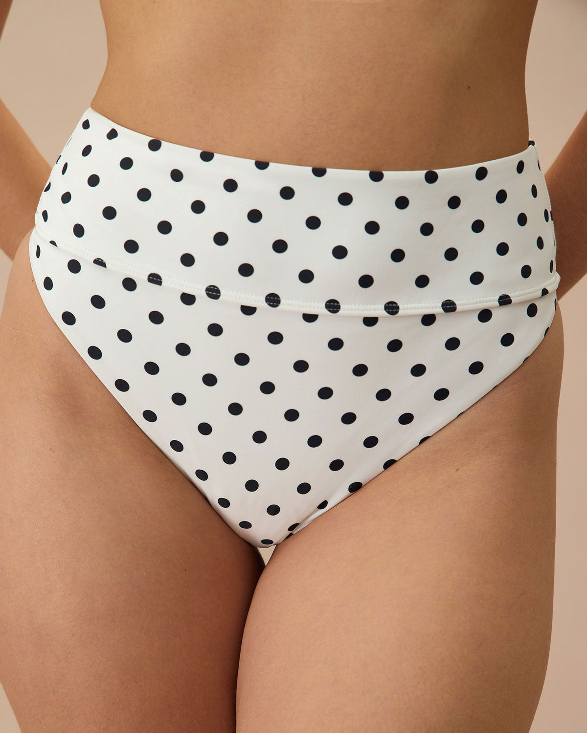 Shewess™ Beyaz Puantiyeli Yüksek Bel Bikini Altı