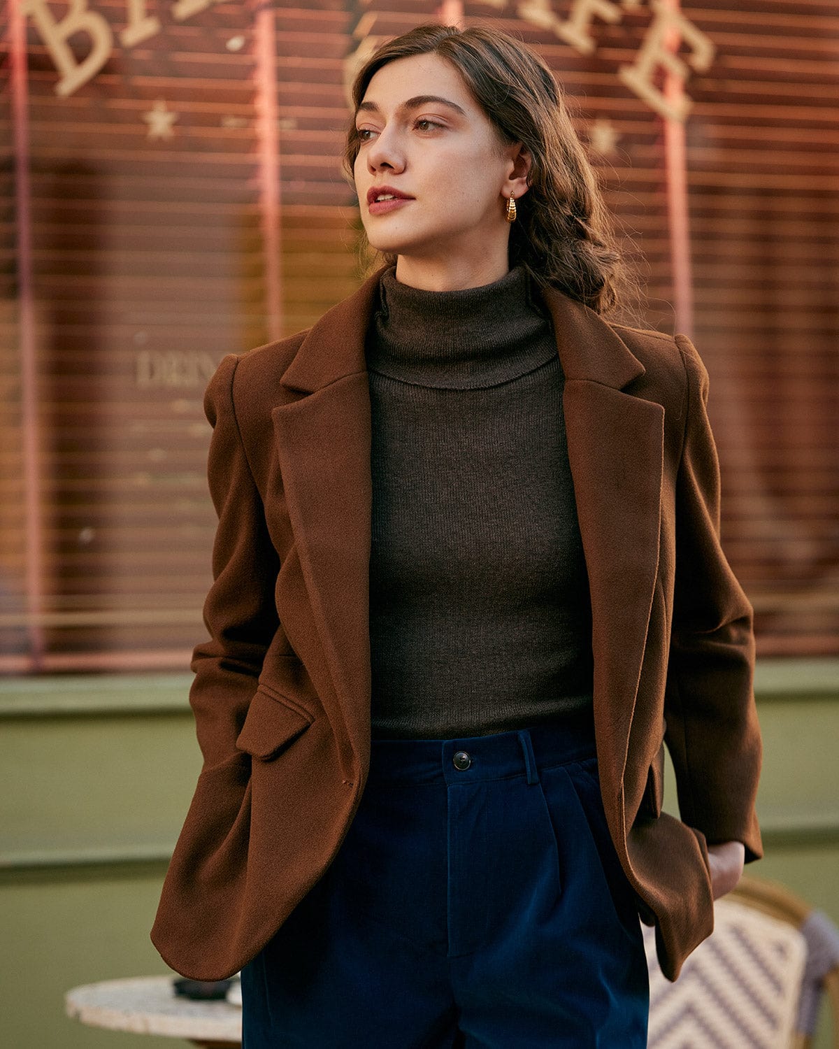 Shewess™ Düz Yaka Tek Düğmeli Blazer