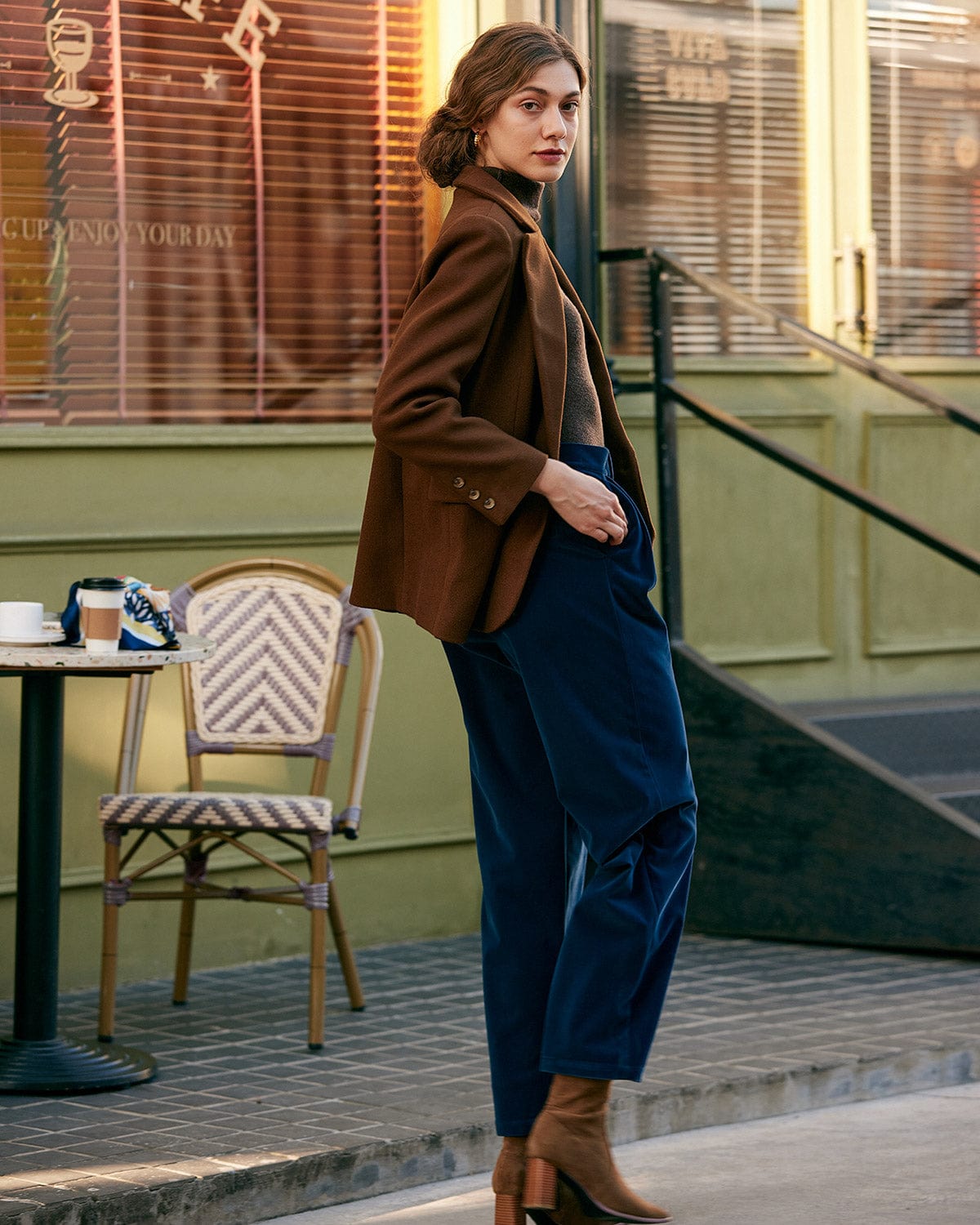 Shewess™ Düz Yaka Tek Düğmeli Blazer
