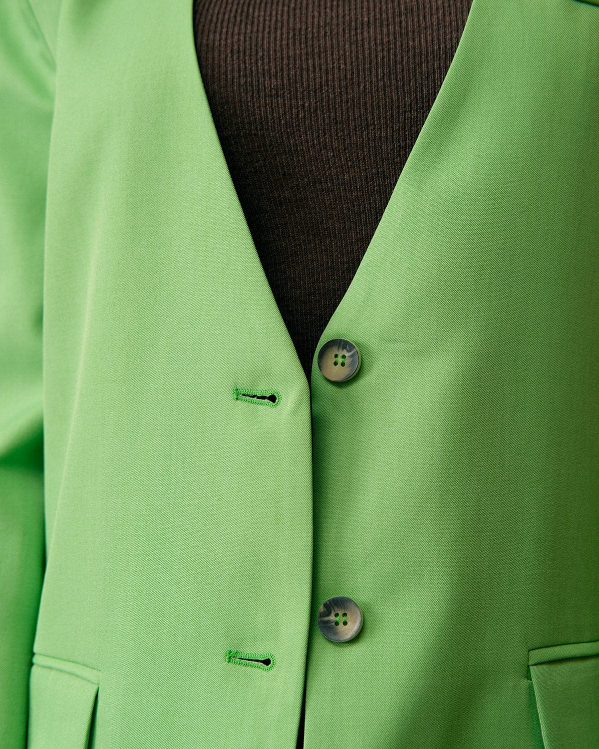 Shewess™ Düz V Yaka Düğmeli Blazer