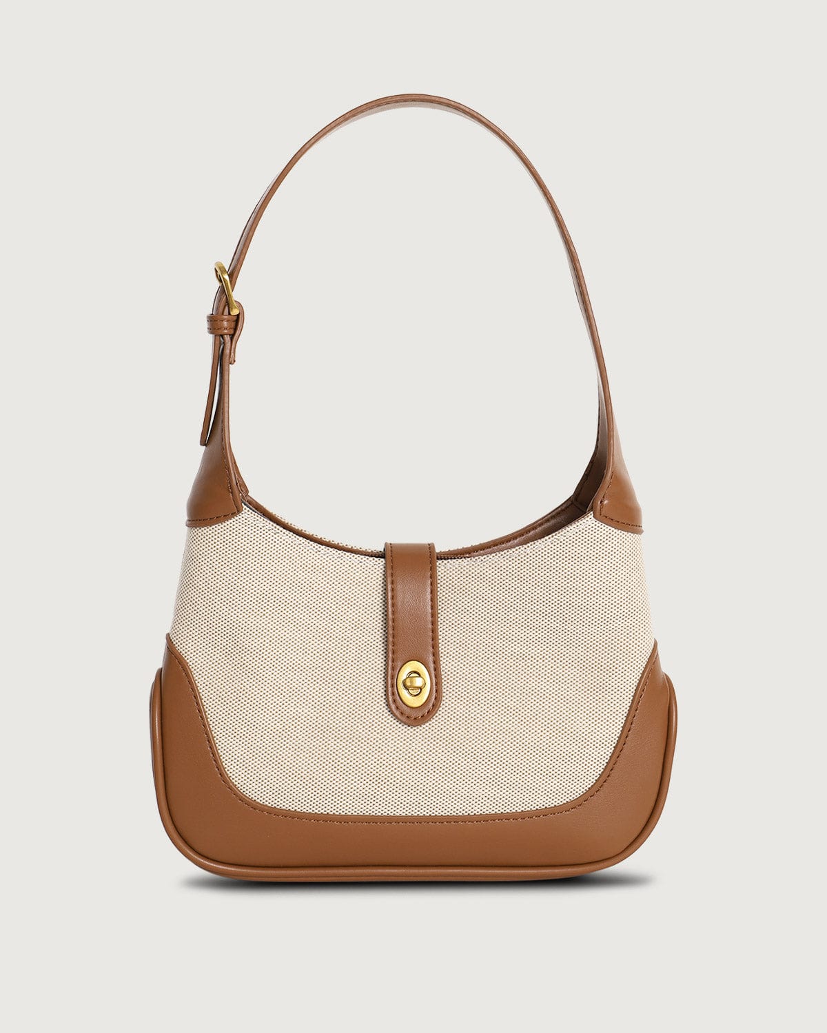 Shewess™ Renk Bloklu Çevirmeli Kilitli Hobo Çanta