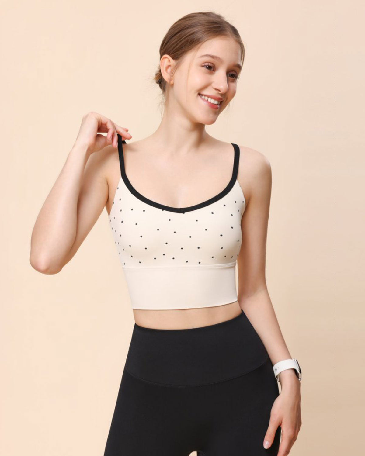 Shewess™ Bej V Yaka Yoga Atlet - Hafif Destek
