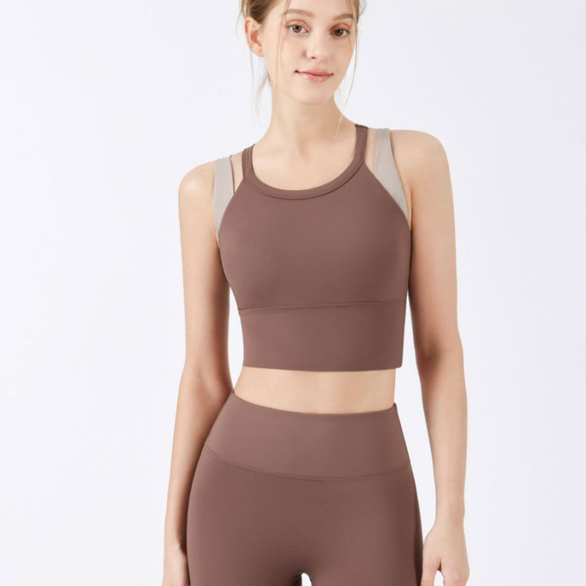 Shewess™ Coffee X-Cross Yoga Atlet - Hafif Destek