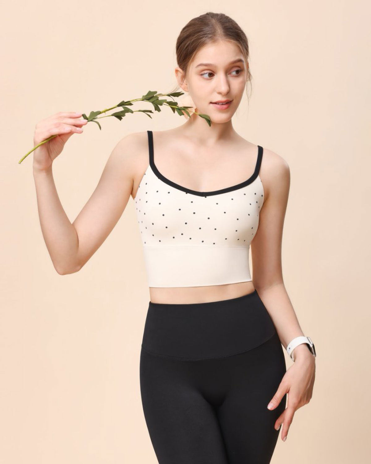 Shewess™ Bej V Yaka Yoga Atlet - Hafif Destek