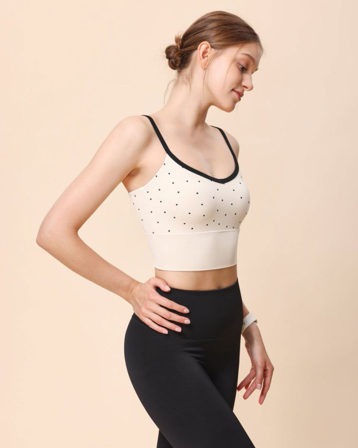 Shewess™ Bej V Yaka Yoga Atlet - Hafif Destek