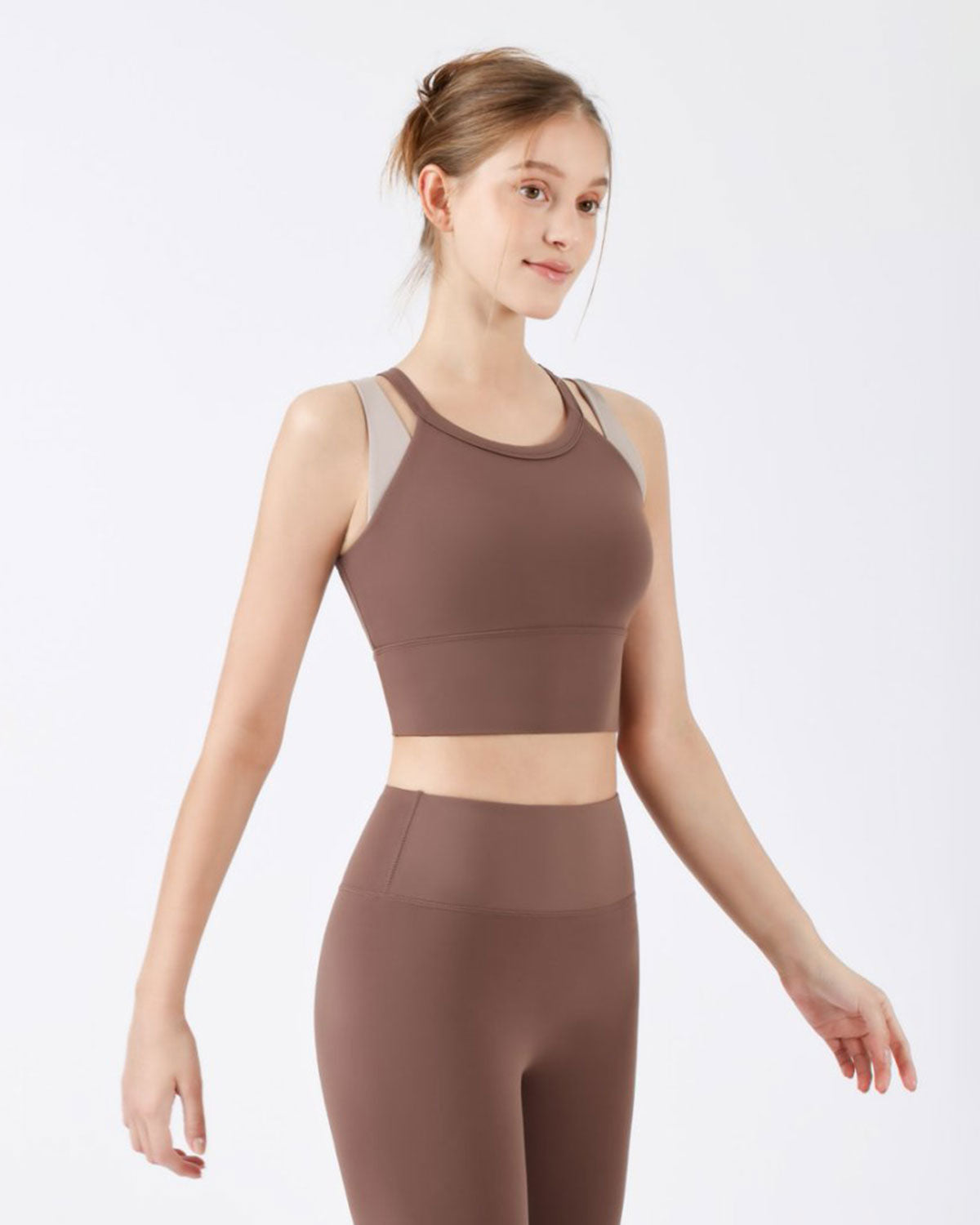 Shewess™ Coffee X-Cross Yoga Atlet - Hafif Destek
