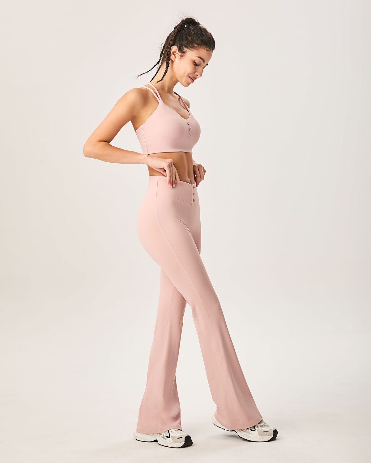 Shewess™ Pembe Yüksek Bel Şık Tayt