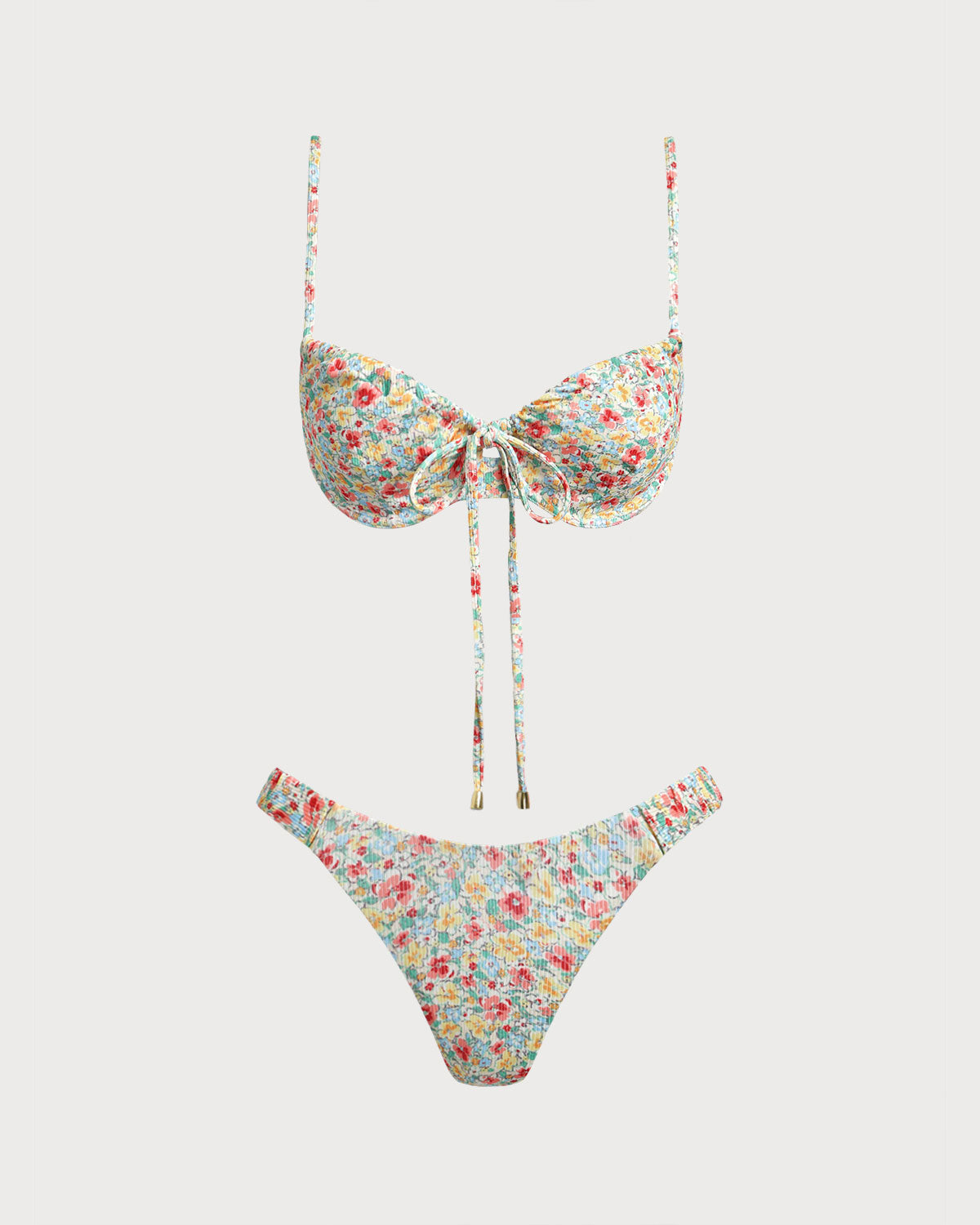 Shewess™ Yeşil Çiçekli Twist Bikini Takımı