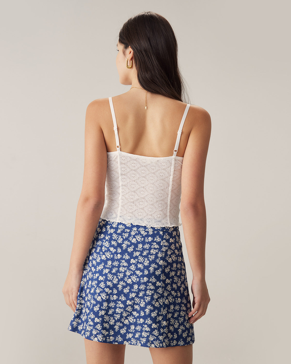 Shewess™ Beyaz Jakarlı Dantelli Camiş