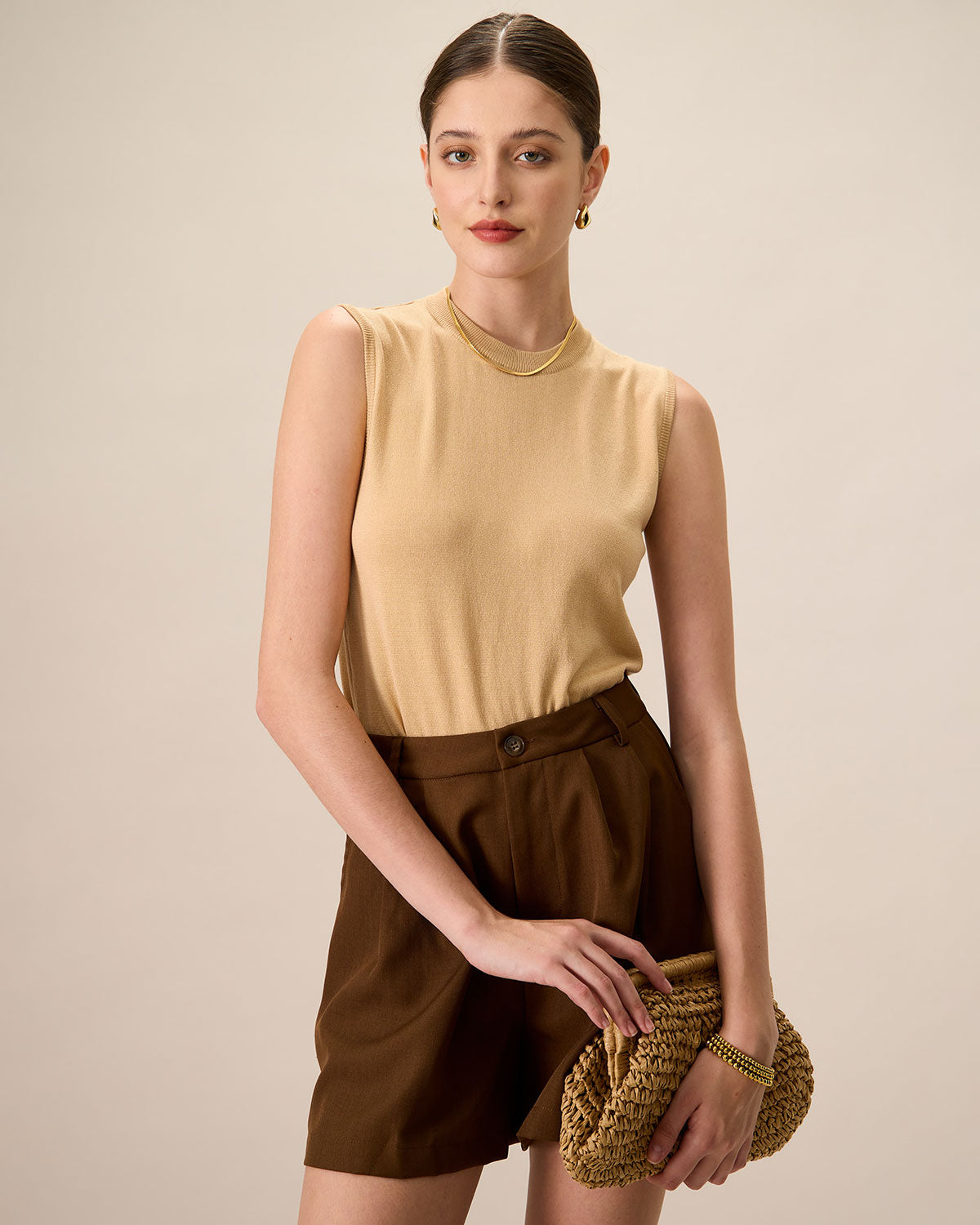 Shewess™ Kadın Haki Bisiklet Yaka Fitilli Tencel Atlet