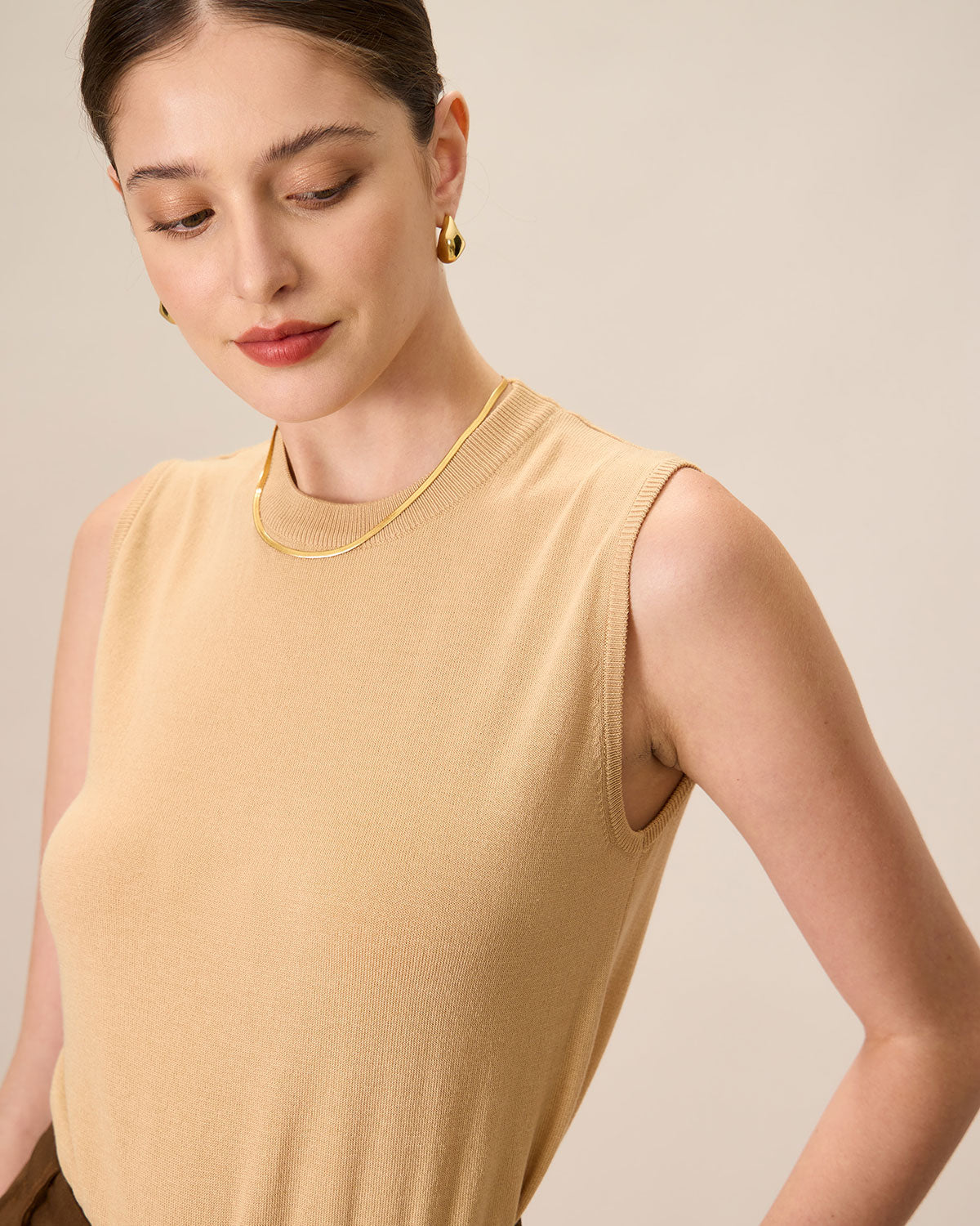 Shewess™ Kadın Haki Bisiklet Yaka Fitilli Tencel Atlet