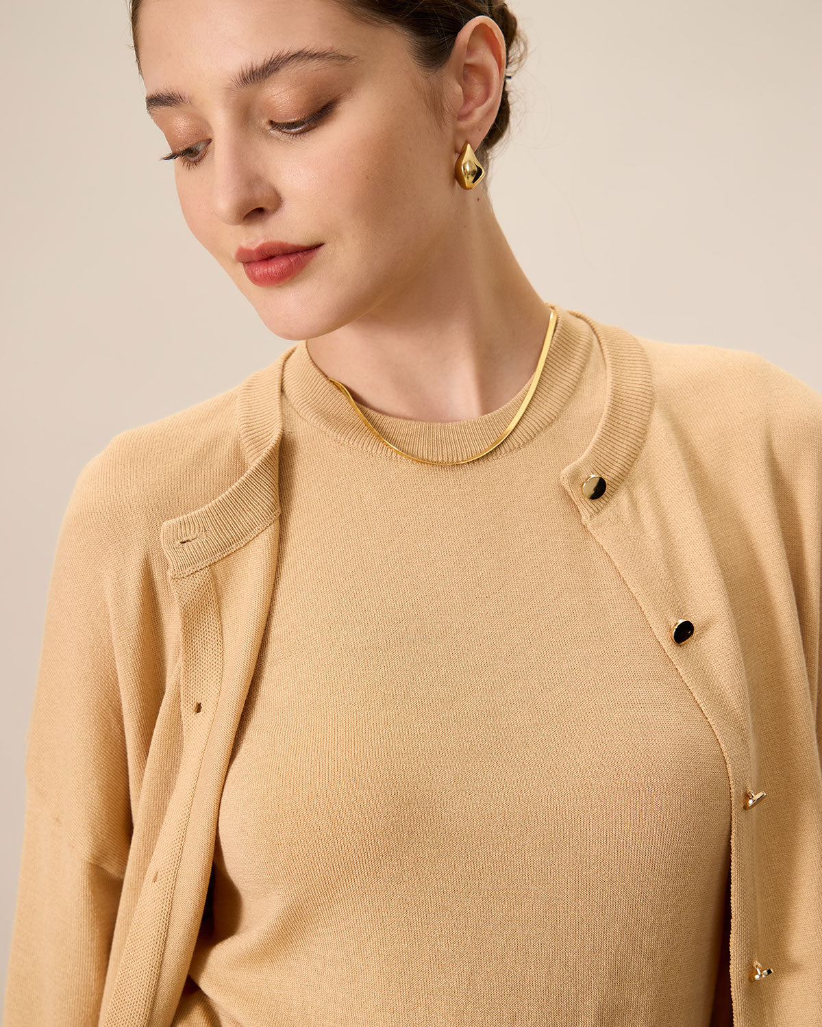 Shewess™ Kadın Haki Bisiklet Yaka Fitilli Tencel Atlet